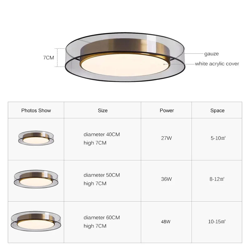 Modern Round Ceiling Lamp LED Dimmable