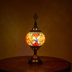 Traditional Tiffany romantic oval iron enamelled 1-light table lamp for the bedroom