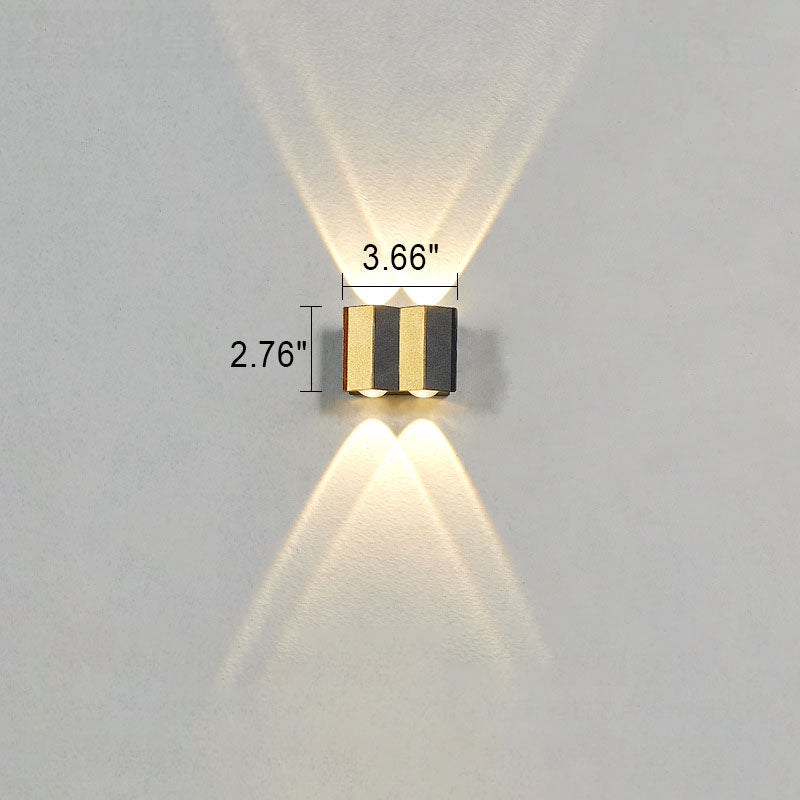 Modern Light Luxury Gold Aluminum Outdoor Waterproof Terrace LED Wall Light Lamp