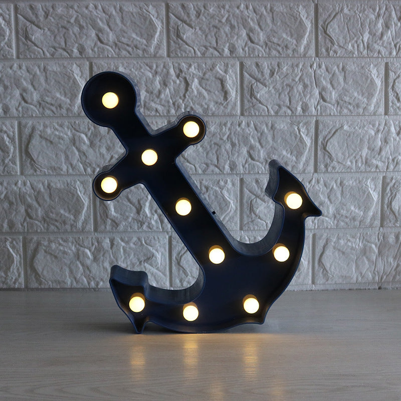 Scandinavian modern boat anchor ABS battery LED wall light lamp