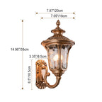 Traditional European waterproof castle-shaped aluminum-glass 1-light outdoor wall sconce lamp for garden