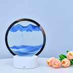 Creative Round Hourglass Quicksand 3D LED Nightstand Lamp Table Lamp