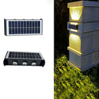 Modern simplicity solar waterproof rectangular ABS PMMA LED wall light lamp for outdoor terrace