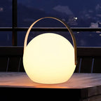 Modern simplicity plastic round square hand LED table lamp for outdoor patio
