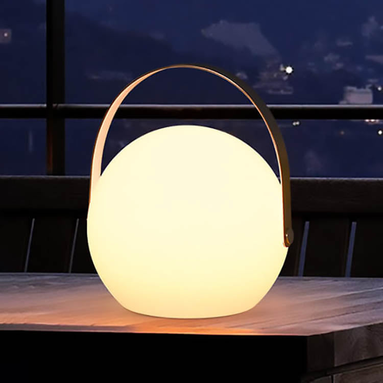 Modern simplicity plastic round square hand LED table lamp for outdoor patio