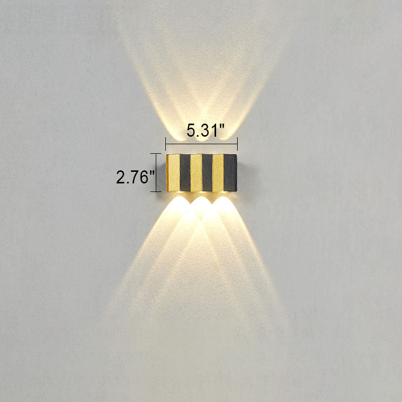 Modern Light Luxury Gold Aluminum Outdoor Waterproof Terrace LED Wall Light Lamp