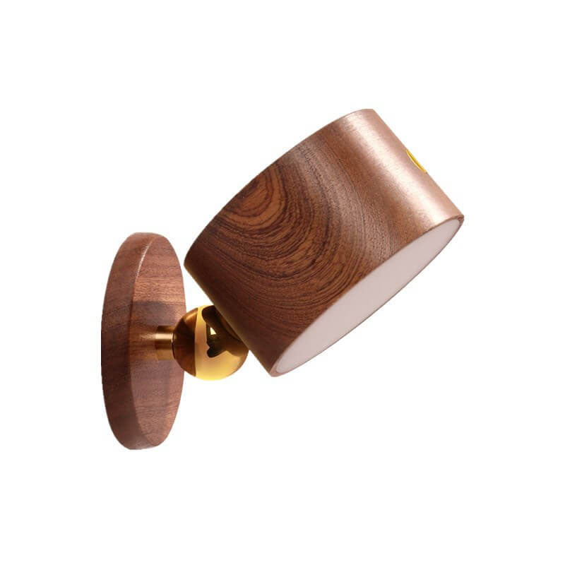 Simple wooden USB rechargeable touch magnetic LED night light wall sconces lamp