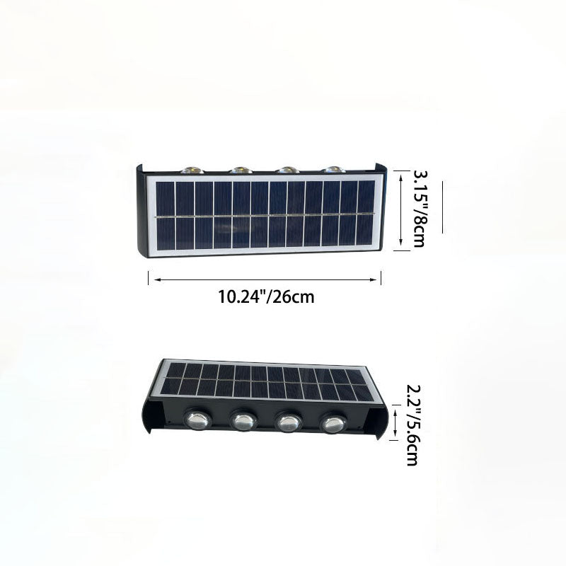 Modern simplicity solar waterproof rectangular ABS PMMA LED wall light lamp for outdoor terrace