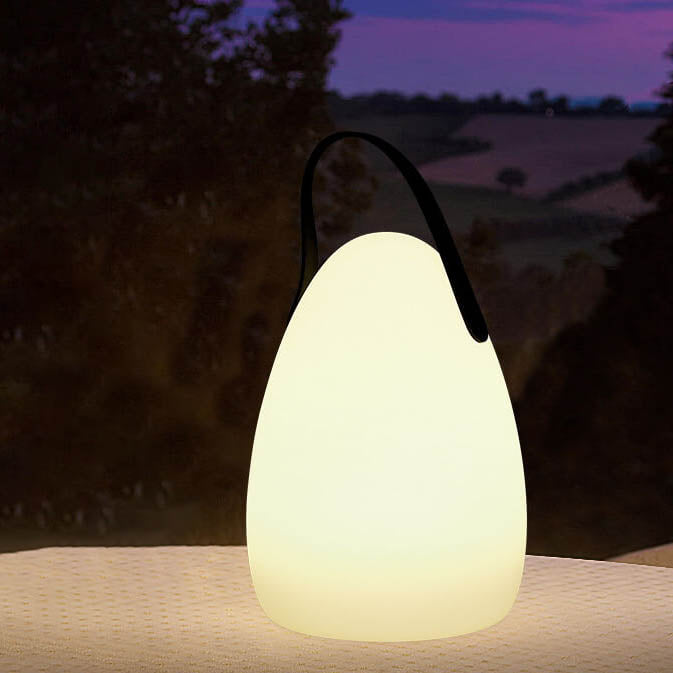 Modern simplicity plastic round square hand LED table lamp for outdoor patio