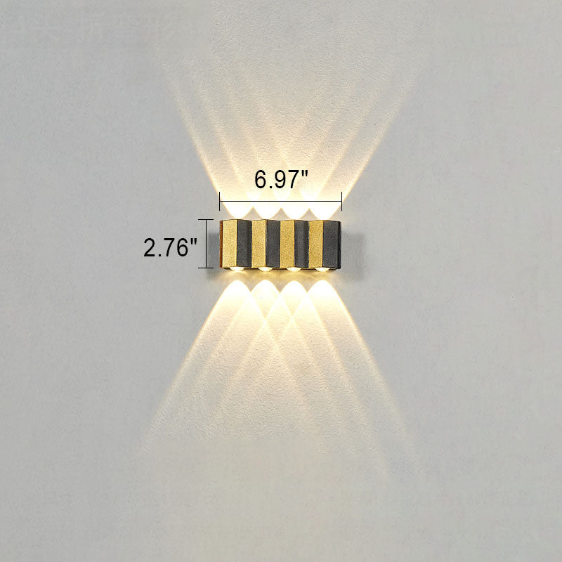 Modern Light Luxury Gold Aluminum Outdoor Waterproof Terrace LED Wall Light Lamp