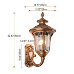 Traditional European waterproof castle-shaped aluminum-glass 1-light outdoor wall sconce lamp for garden