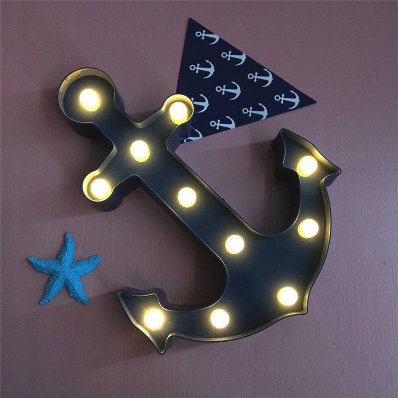 Scandinavian modern boat anchor ABS battery LED wall light lamp