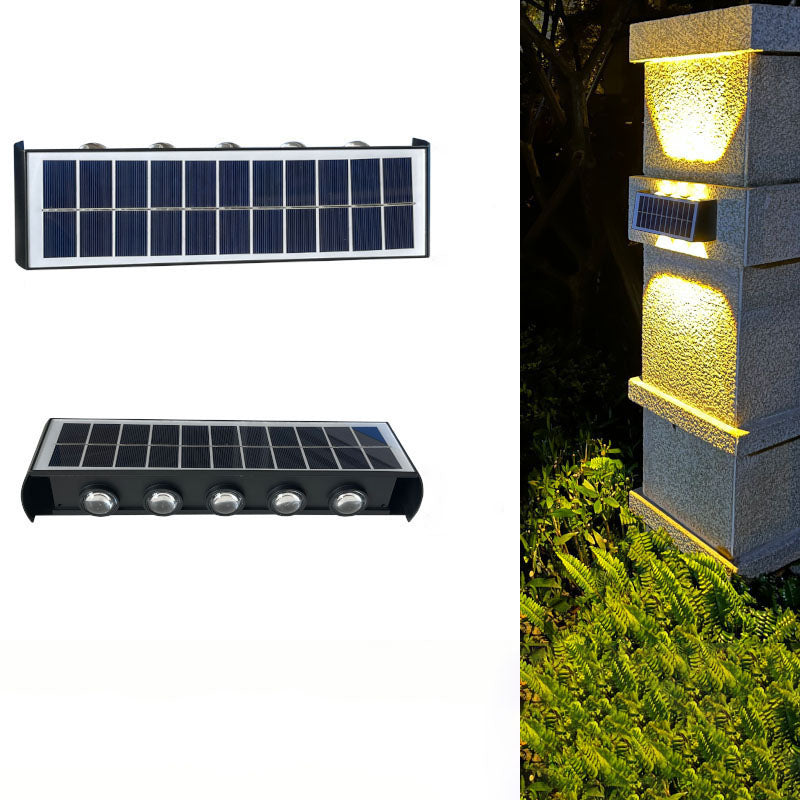 Modern simplicity solar waterproof rectangular ABS PMMA LED wall light lamp for outdoor terrace