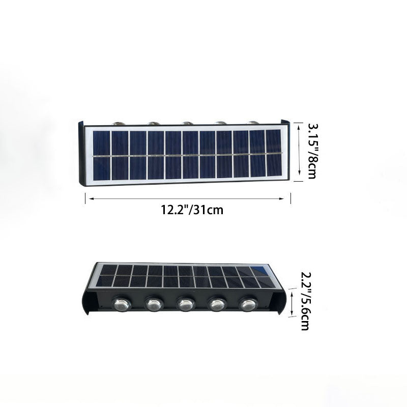 Modern simplicity solar waterproof rectangular ABS PMMA LED wall light lamp for outdoor terrace