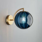 Contemporary Scandinavian round ball iron glass 1-light wall lamp for the living room