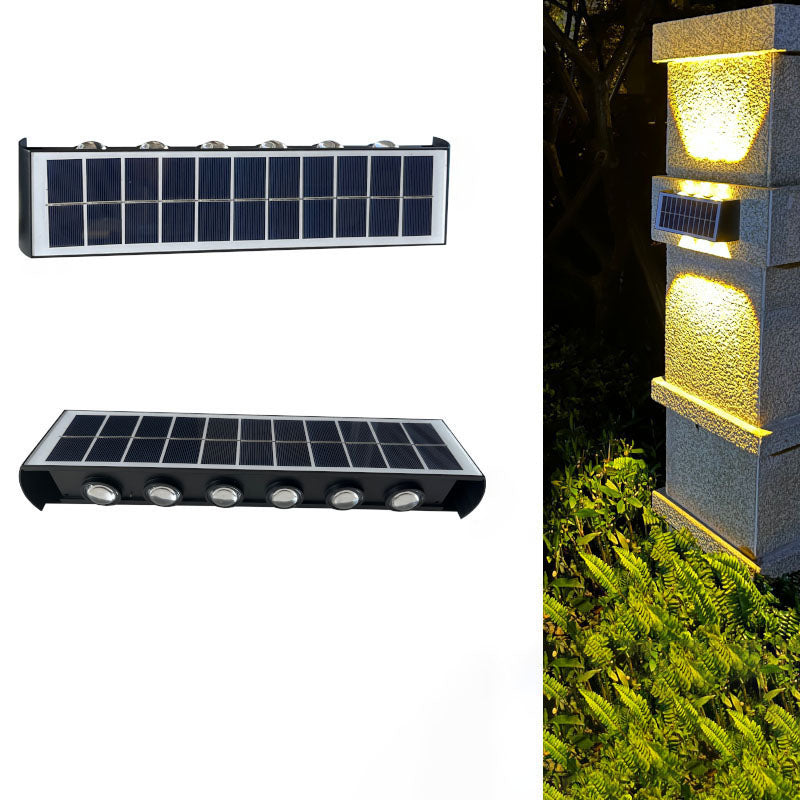 Modern simplicity solar waterproof rectangular ABS PMMA LED wall light lamp for outdoor terrace