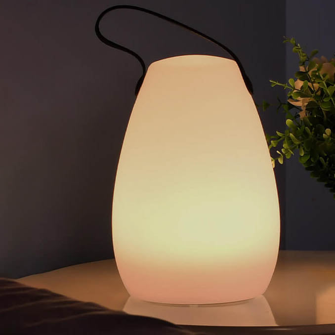 Modern simplicity plastic round square hand LED table lamp for outdoor patio