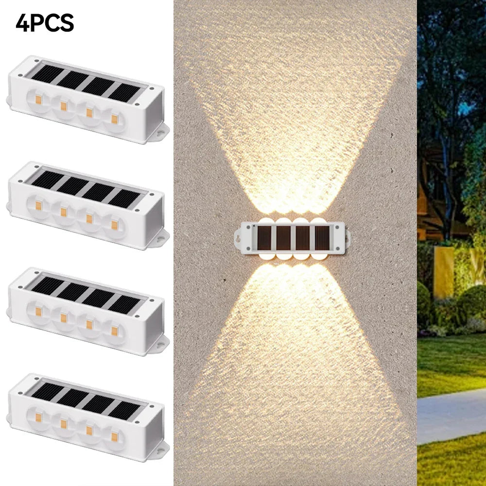 Solar Wall Lights Solavine | Warm White Light | IP44 Weatherproof | For Fence, Terrace & Garden | 8 Hours Light Duration