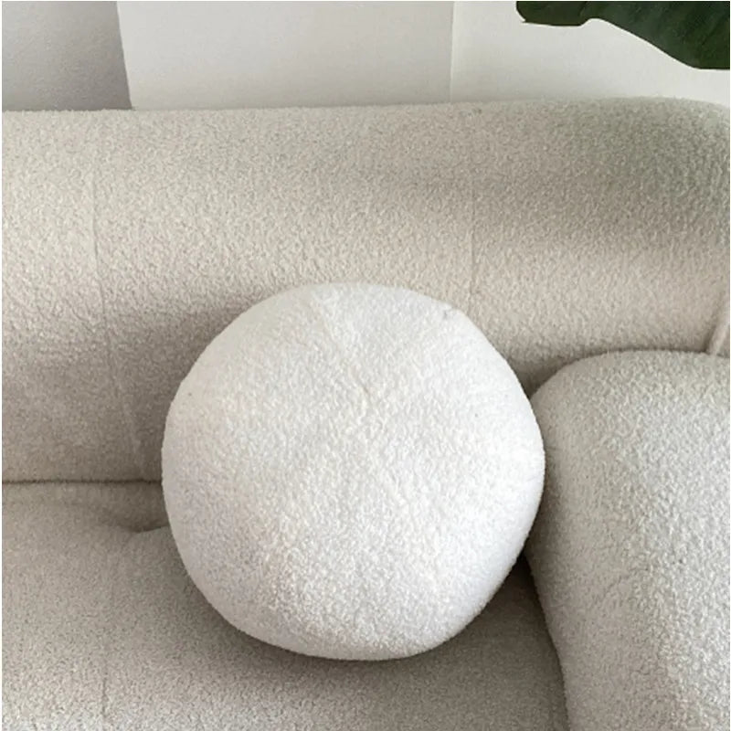 Nordic Bouclé Abstract Cushion – Minimalist Plush Pillow | Madigas