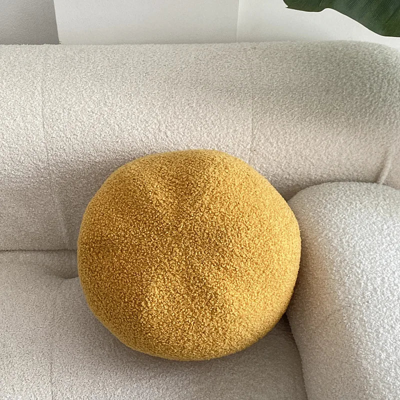 Nordic Bouclé Abstract Cushion – Minimalist Plush Pillow | Madigas