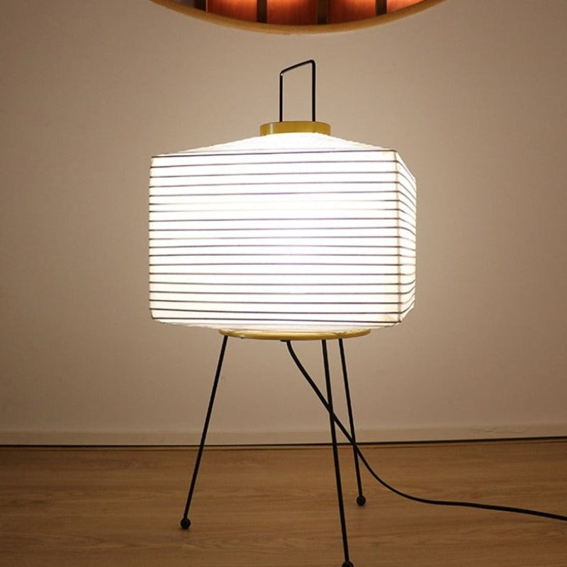 Japanese creative paper floor lamp with tripod
