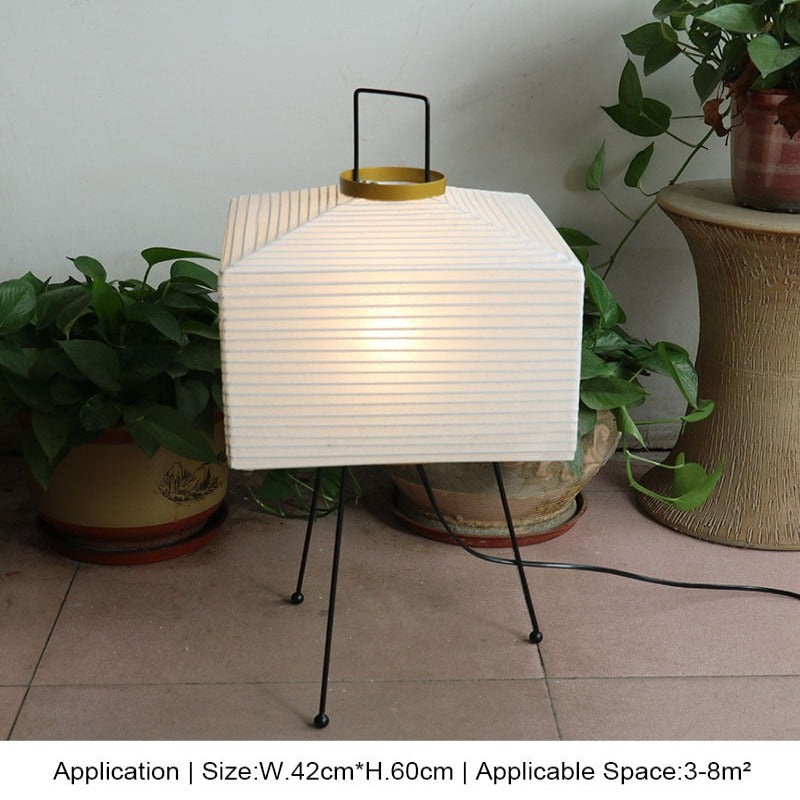 Japanese creative paper floor lamp with tripod