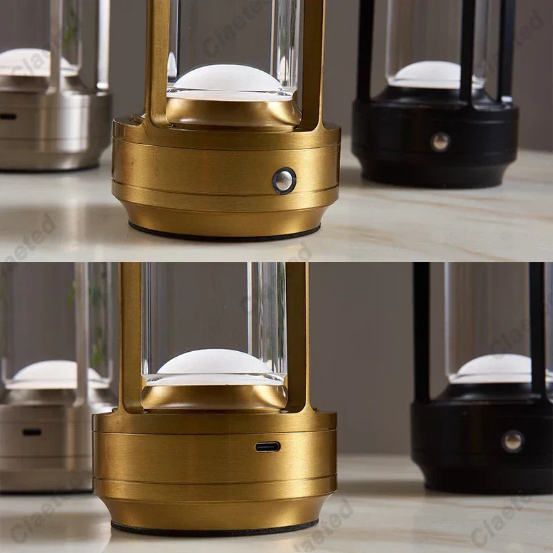 Portable wireless LED lantern with charging station