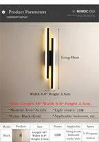 Modern LED Wall Light: Black/Gold Acrylic Room Decoration Light