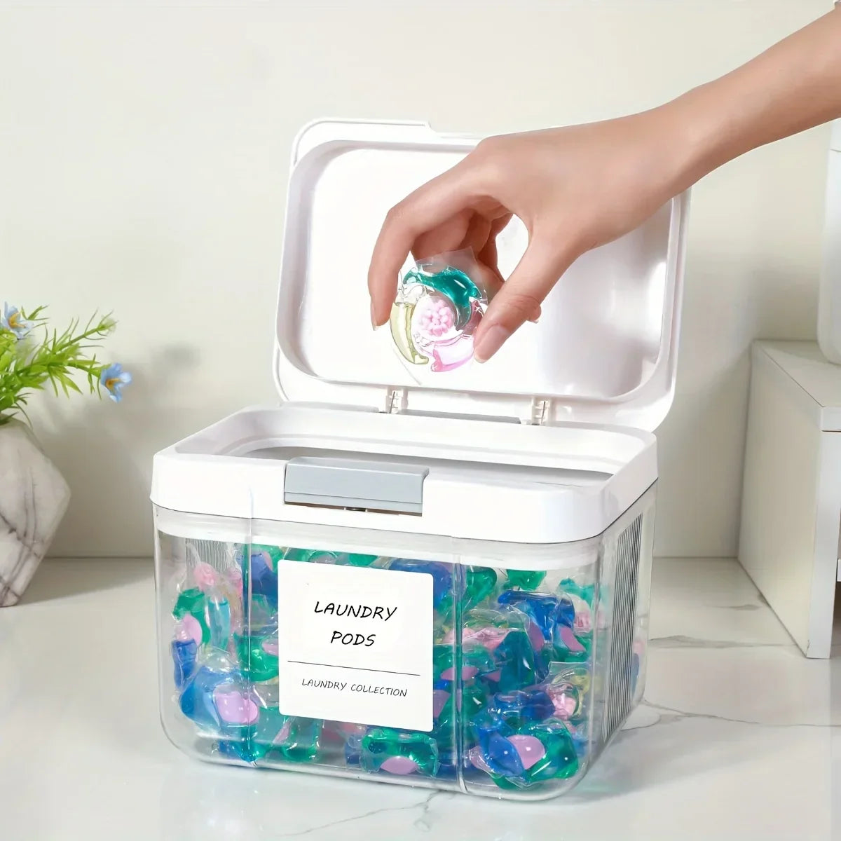 Detergent Pods Storage Box with Lid