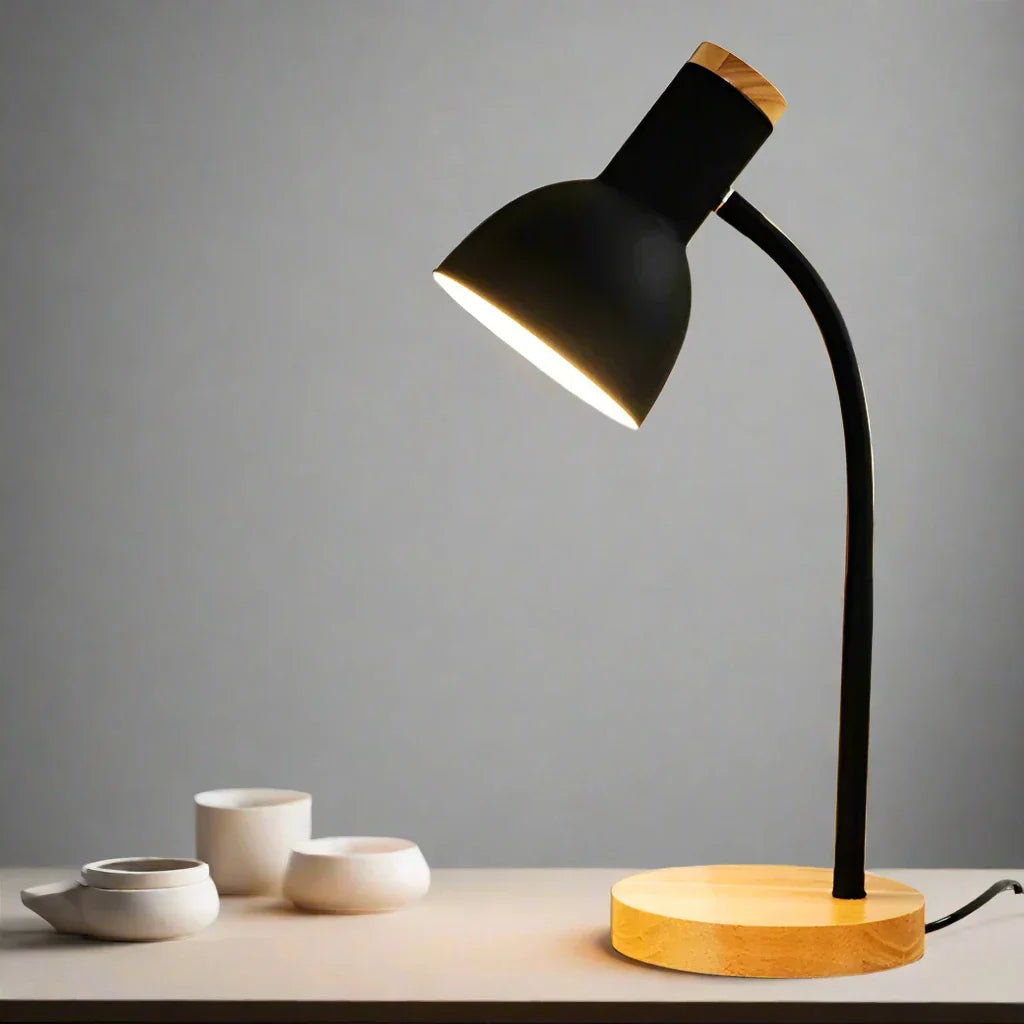 Autumn and Winter Lighting | Northern European Creative Wood Art Iron LED Desk Lamp - Moxie