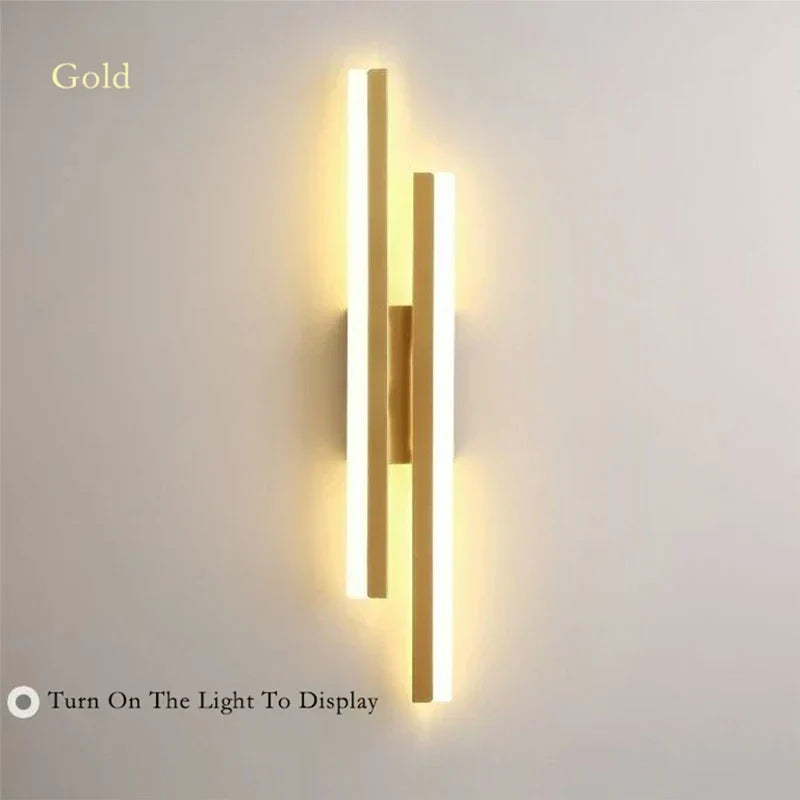 Modern LED Wall Light: Black/Gold Acrylic Room Decoration Light
