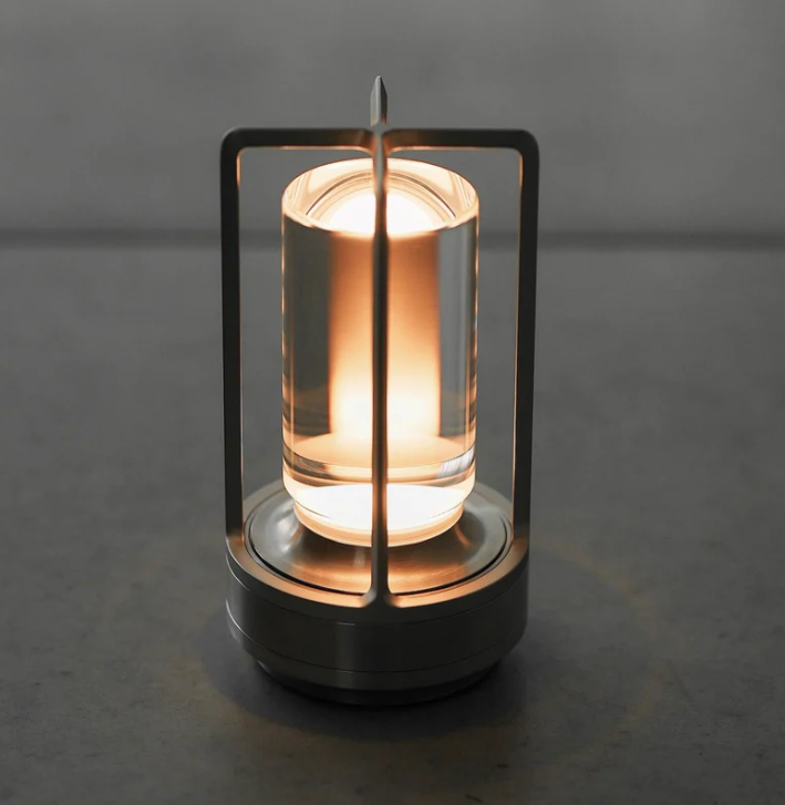 Portable wireless LED lantern with charging station