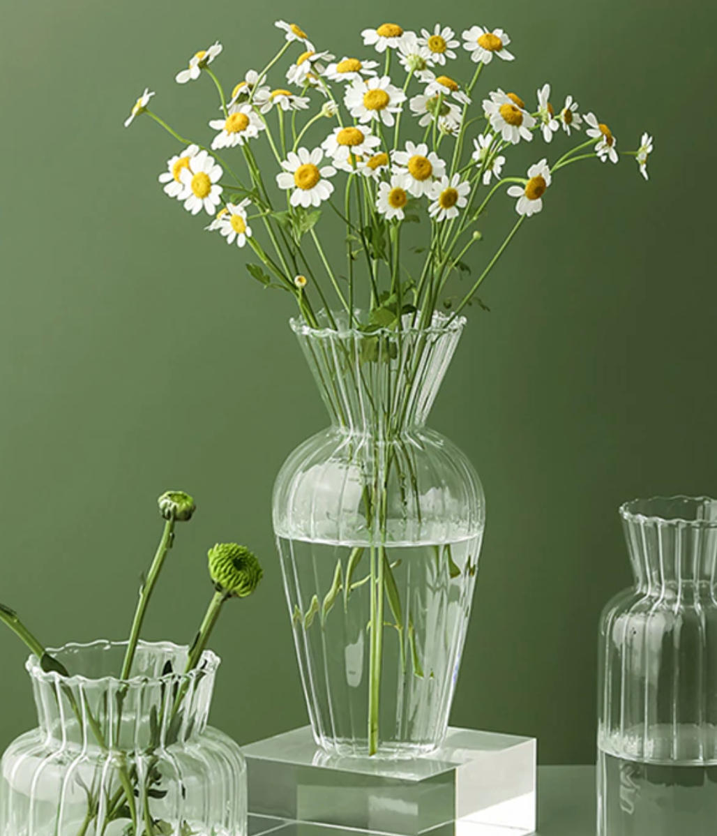 Petal-Textured-Glass Accents & Vases