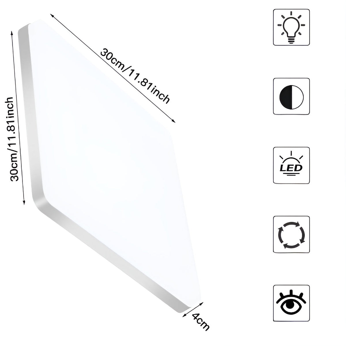 Square LED ceiling light – Even, Pleasant Light | SuitaMadigase for Living Room & Bathroom