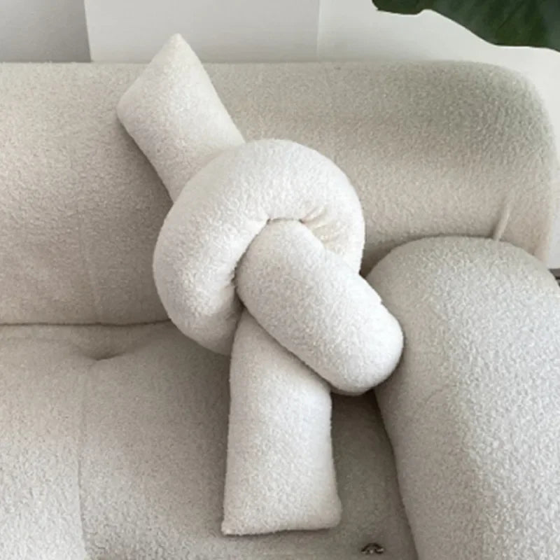 Nordic Bouclé Abstract Cushion – Minimalist Plush Pillow | Madigas