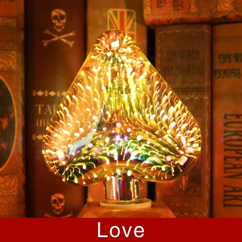 3D LED Lamp | Vintage Fireworks Effect Lamp with E27 Socket | 6W 85–265V | Decor, Party & Christmas Lighting | Auravia