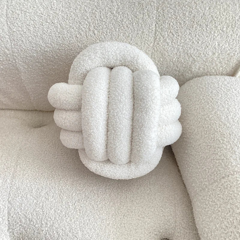 Nordic Bouclé Abstract Cushion – Minimalist Plush Pillow | Madigas