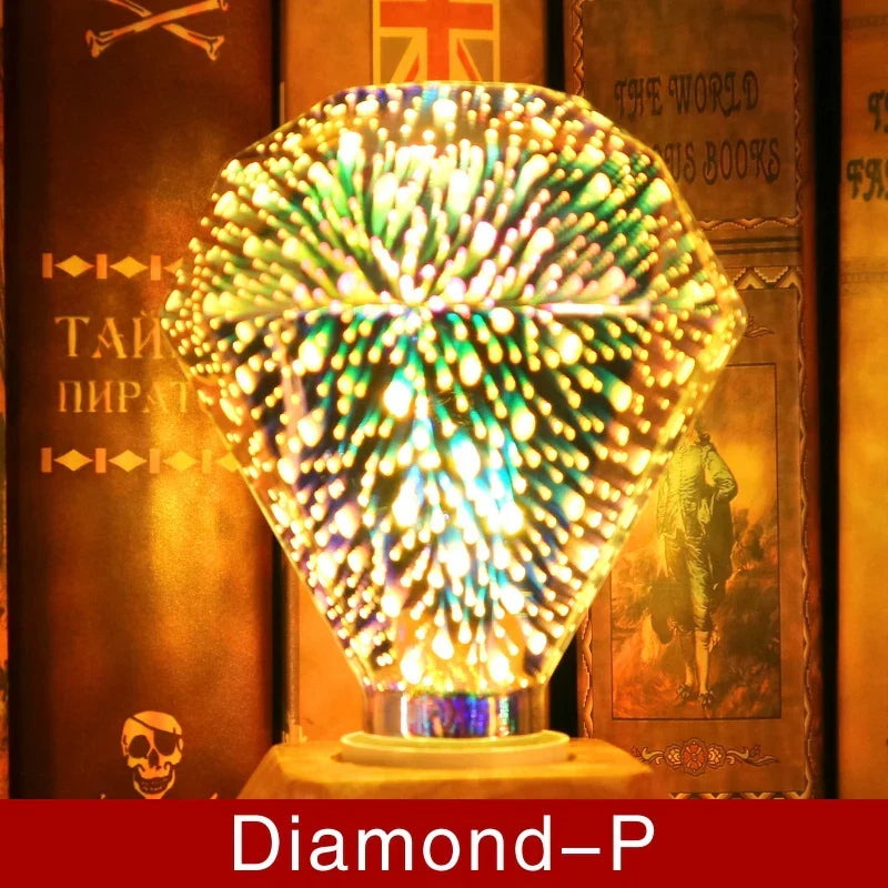3D LED Lamp | Vintage Fireworks Effect Lamp with E27 Socket | 6W 85–265V | Decor, Party & Christmas Lighting | Auravia