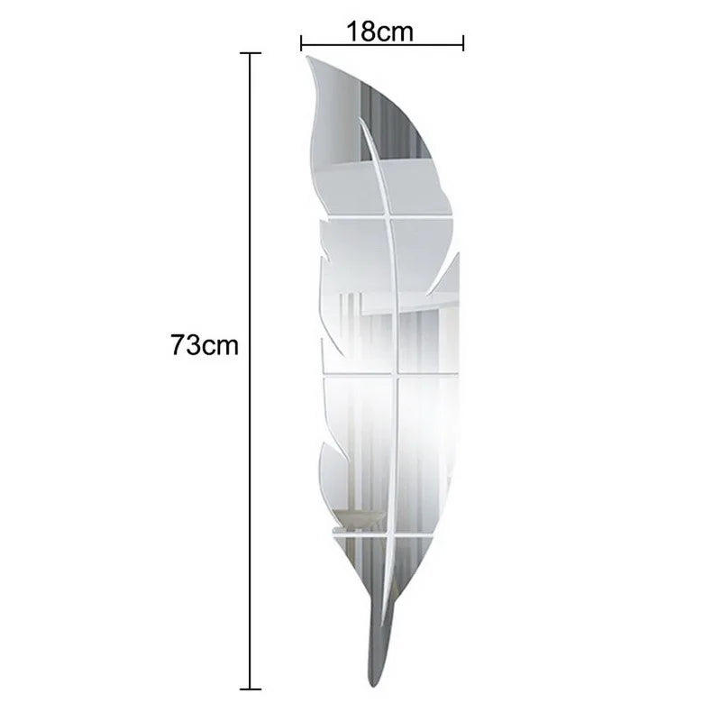 Madigas | 3D Feather Art Mirror Wall Sticker