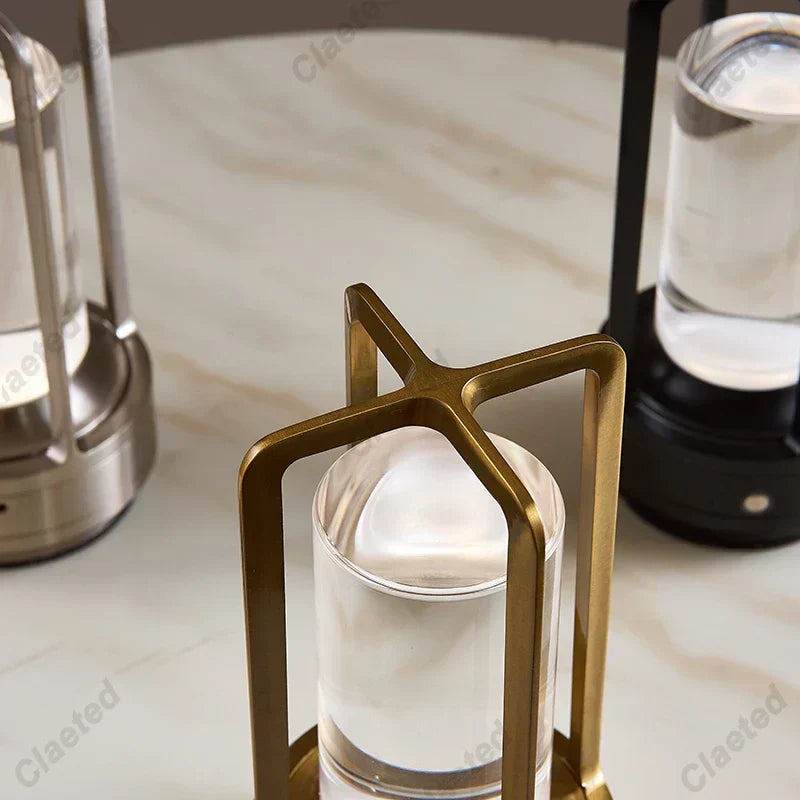 Portable wireless LED lantern with charging station