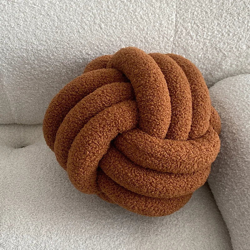 Nordic Bouclé Abstract Cushion – Minimalist Plush Pillow | Madigas