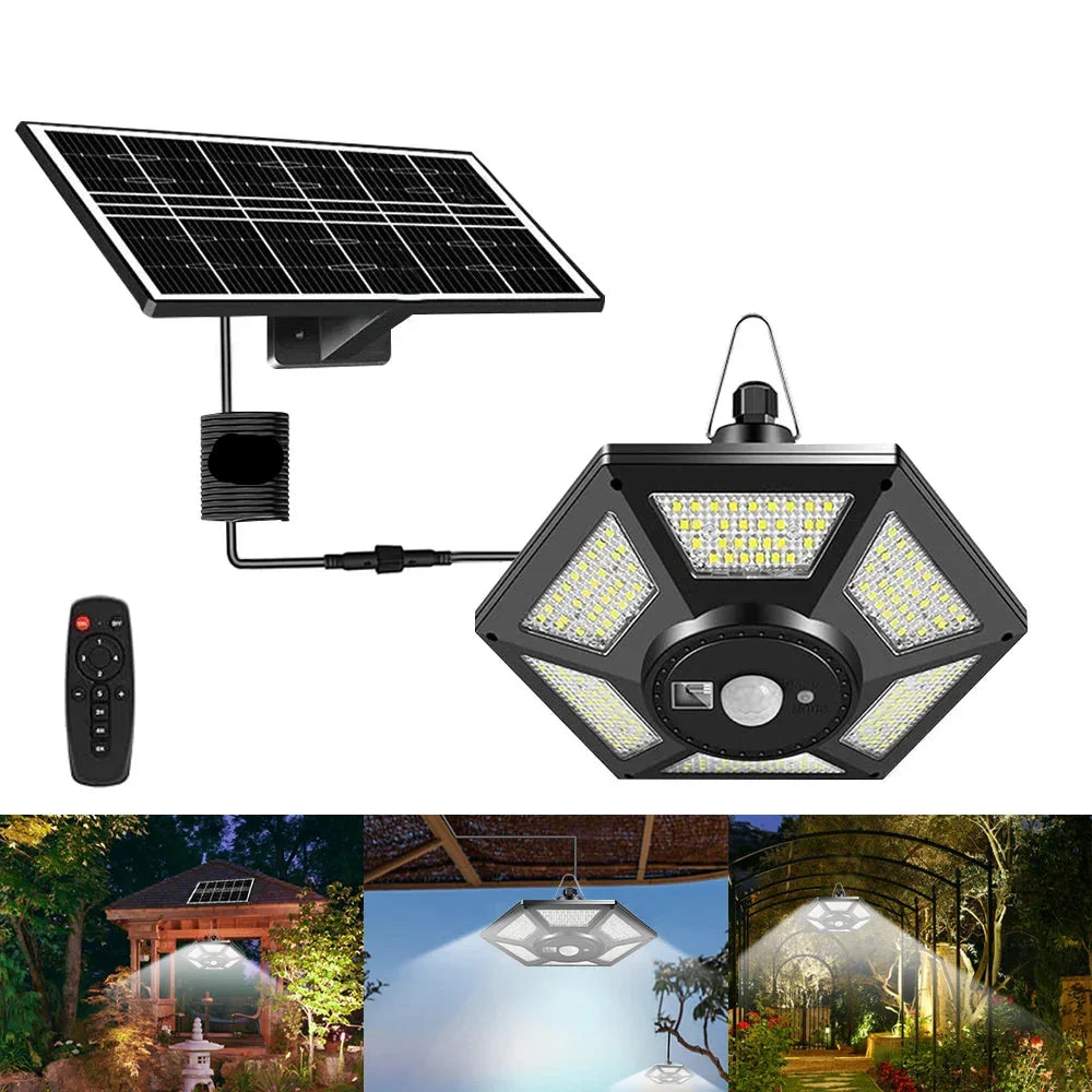 228 LED Solar Ceiling Light | 360° Light Angle | With Remote Control & Motion Sensor | 4400mAh Battery