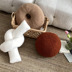 Nordic Bouclé Abstract Cushion – Minimalist Plush Pillow | Madigas