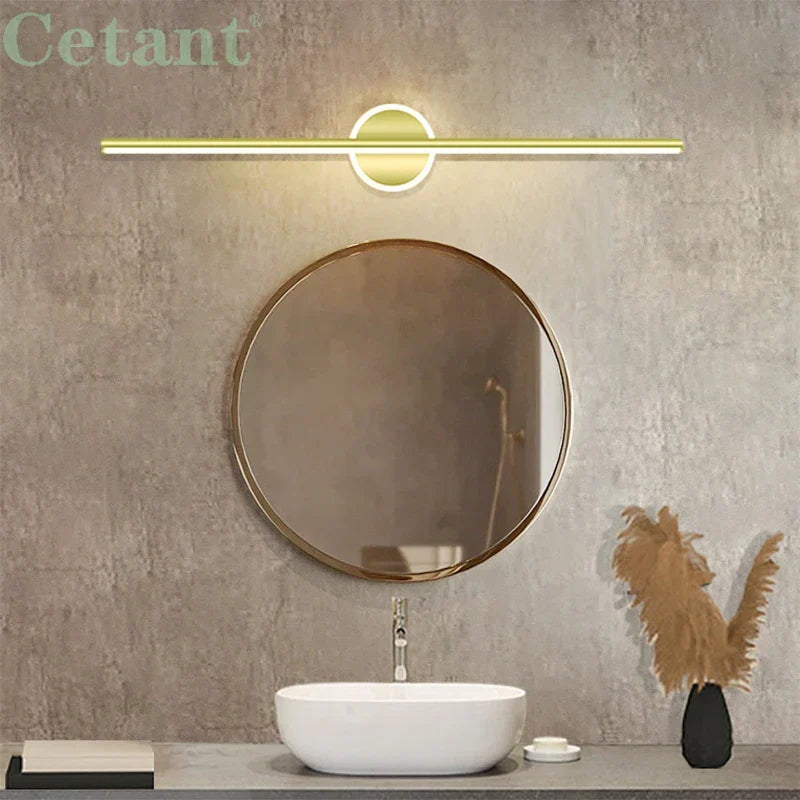 Madigas | LED Wall Light LineaLux | Black & Gold | 40/60/80 cm | Warm, Cold & Three-Color Light | Modern Mirror & Wall Lighting