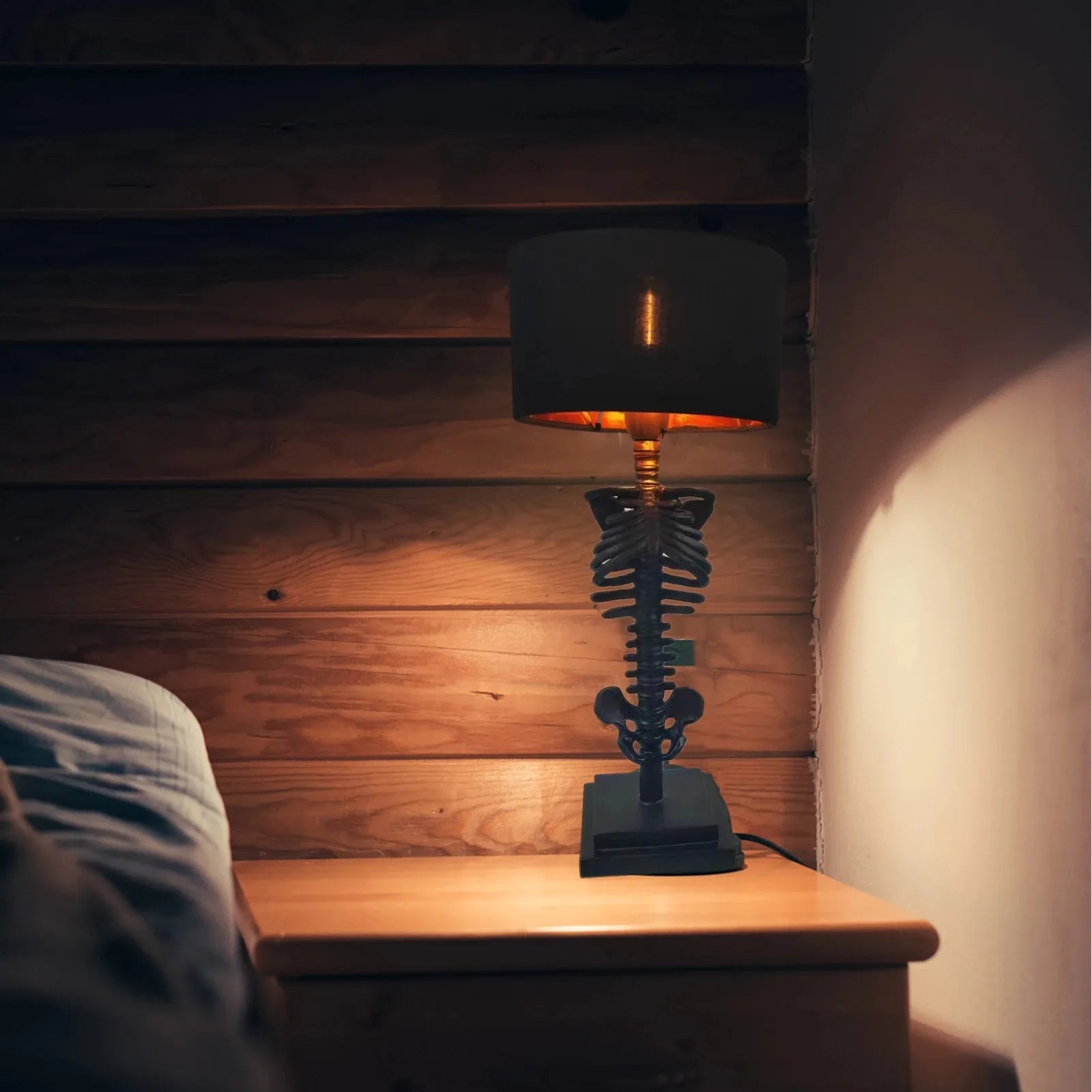Handcrafted Gothic Skeleton Table Lamp