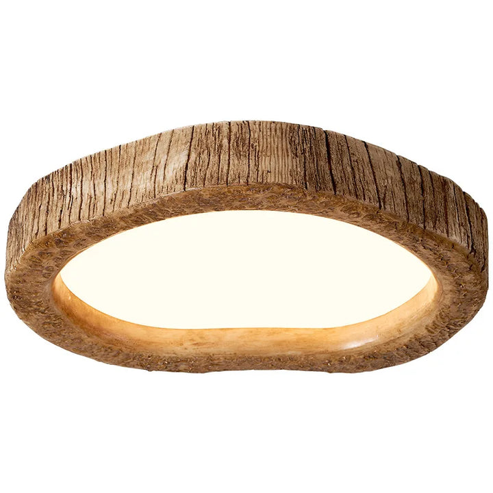 Rustic LED ceiling lamp with wood look - Auralog