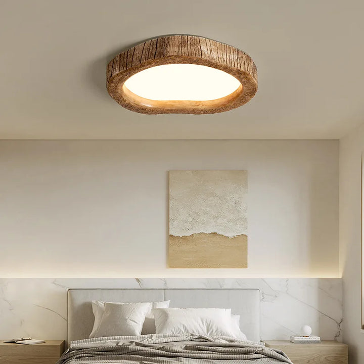 Rustic LED ceiling lamp with wood look - Auralog
