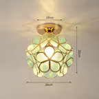 Retro-style PVC ceiling lamp – floral pattern for a unique look