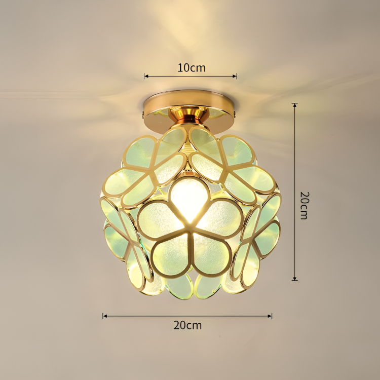 Retro-style PVC ceiling lamp – floral pattern for a unique look