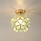 Retro-style PVC ceiling lamp – floral pattern for a unique look